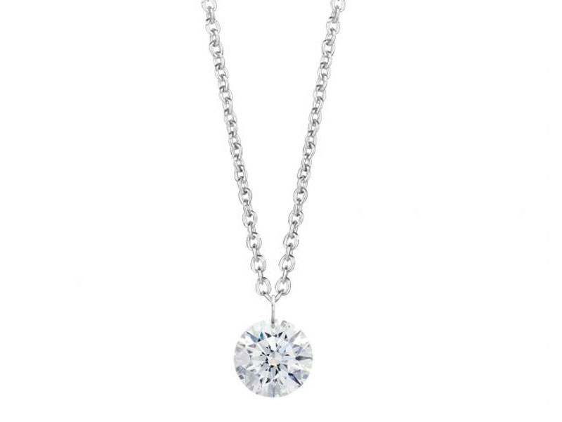 Women's Lightbox Lab Grown Diamond Dangle Sterling Silver Necklace 1ct