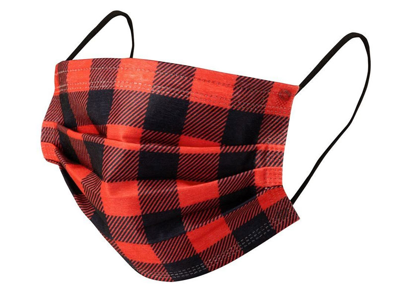 Disposable 3-Ply Buffalo Plaid Face Mask Adult