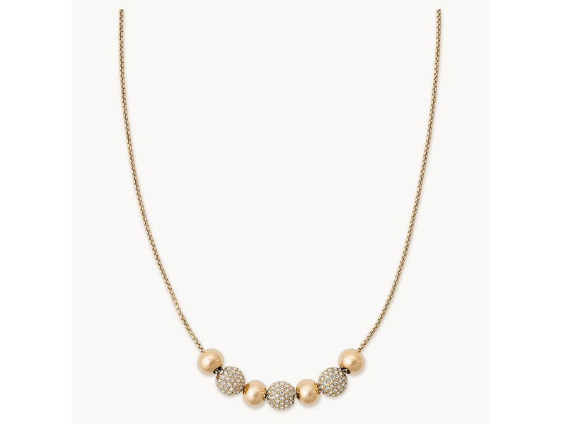 Michael Kors Brilliance Gold-Tone Pavé Beaded Adjustable Slider Necklace