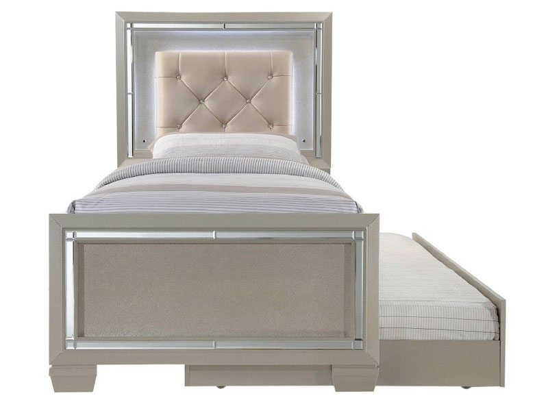 Glamour Youth Twin Platform w/ Trundle 3PC Bedroom Set Picket House Furnishing