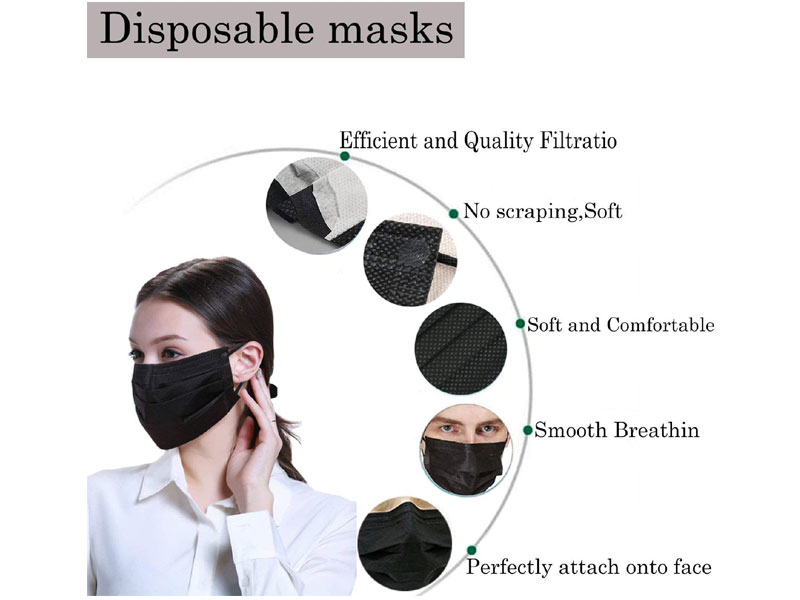 Wecolor 100 Pcs Disposable 3 Ply Earloop Face Masks
