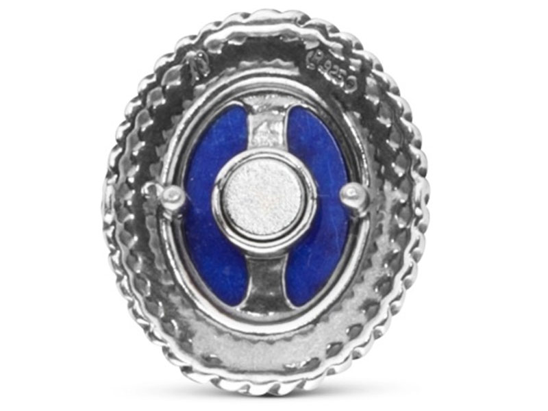 American West Jewelry Women's Sterling Silver Lapis Treasures Magnetic Insert