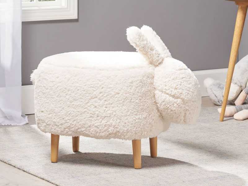 Leona Fabric Kids Bunny Ottoman Stool