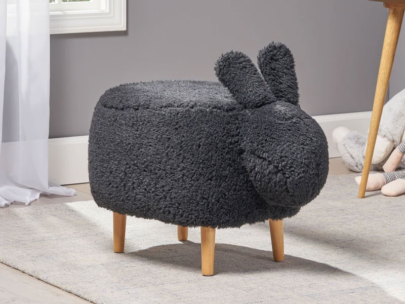 Leona Fabric Kids Bunny Ottoman Stool