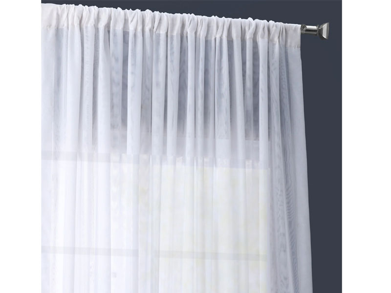 Extra Wide Double Layered White Sheer Curtain