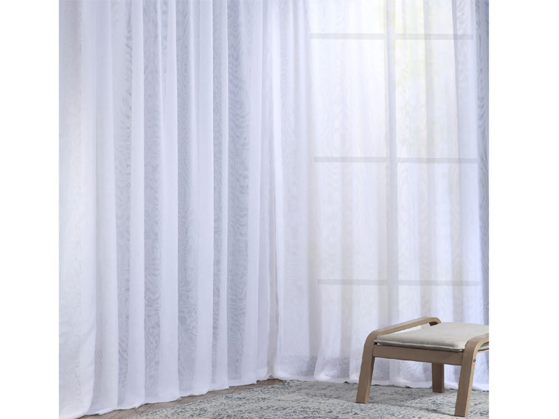 Extra Wide Double Layered White Sheer Curtain