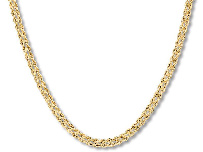 Jared Double Rope Chain Necklace 10K Yellow Gold 18