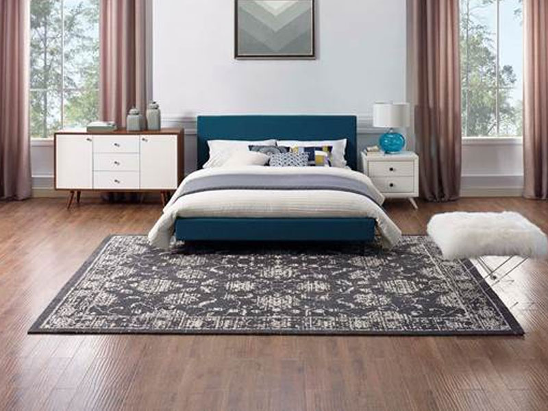 Kazia Distressed Floral Lattice Area Rug