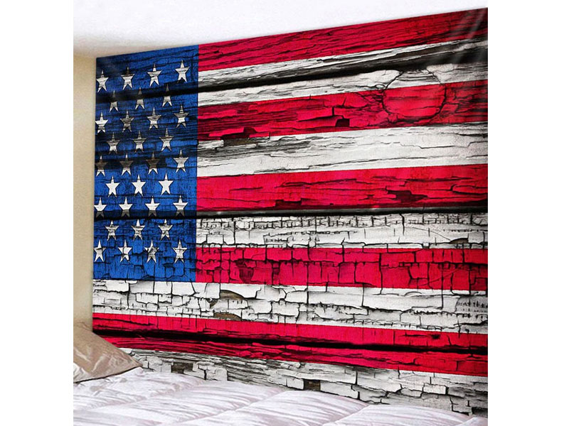 Flag Printing Wood Grain Waterproof Tapestry