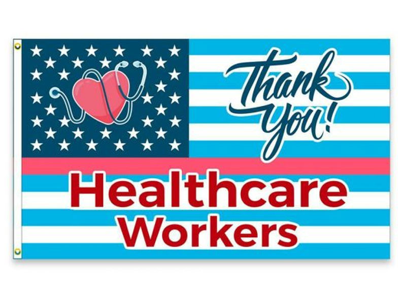 Thank You Healthcare Workers Premium Flag