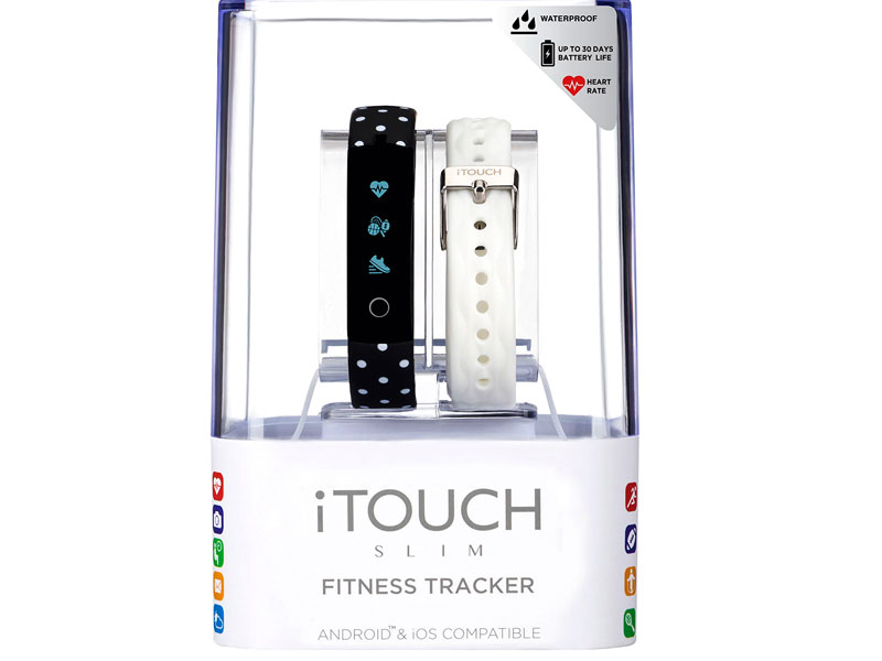 Unisex iTouch Slim Black & White Fitness Tracker ITL8050B08D-G03