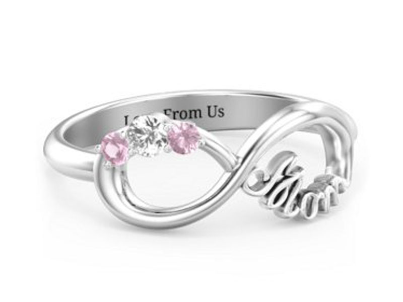 Women's Mom's Infinite Love Ring with 2-10 Stones