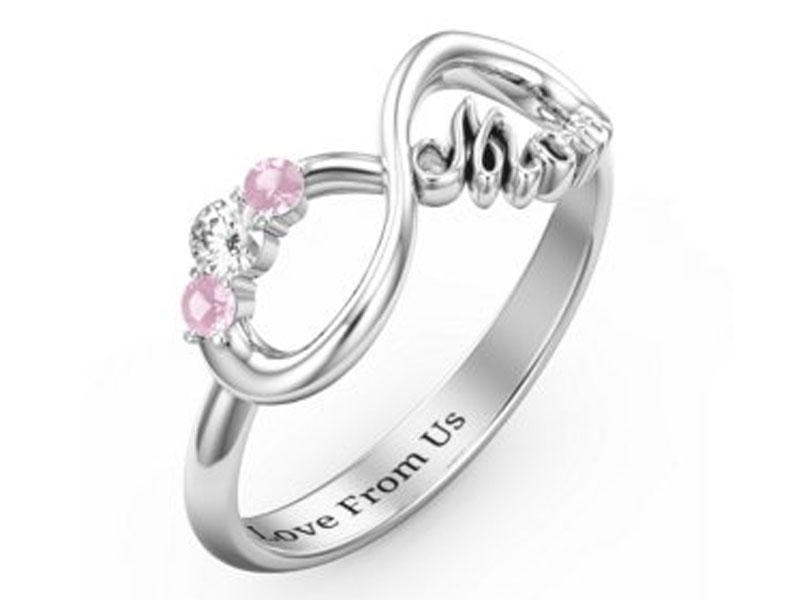 Women's Mom's Infinite Love Ring with 2-10 Stones