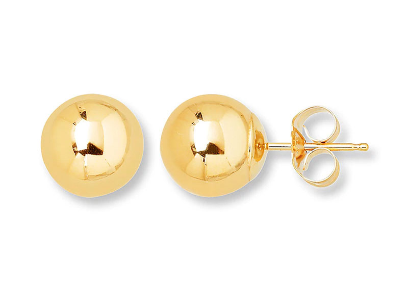 Jared Women's Ball Stud Earrings 8mm 14K Yellow Gold