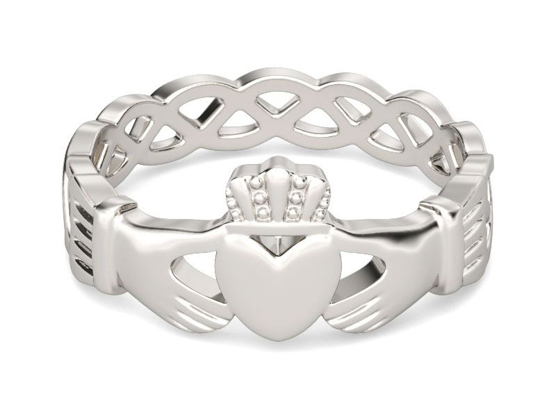 Jeulia Simple Claddagh Stainless Steel Men's Band