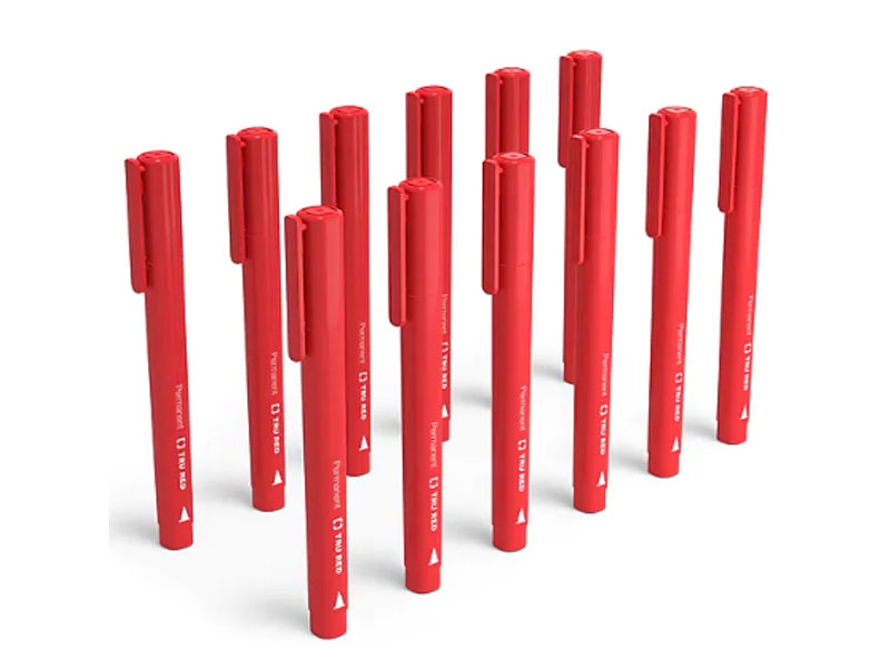 Tru Red Pen Permanent Markers Fine Tip Red Dozen