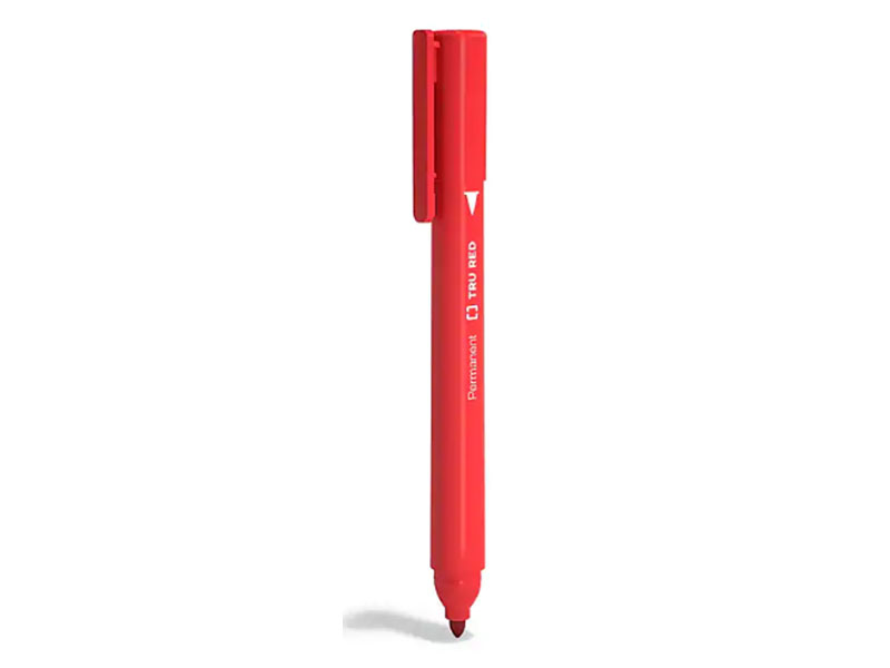 Tru Red Pen Permanent Markers Fine Tip Red Dozen