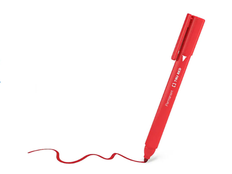 Tru Red Pen Permanent Markers Fine Tip Red Dozen