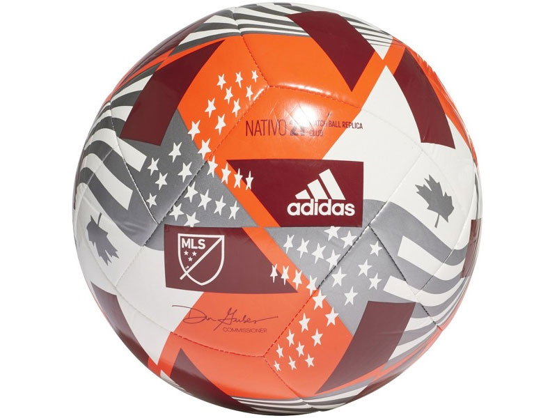 Adidas MLS Club White Orange Solar Red Soccer Ball