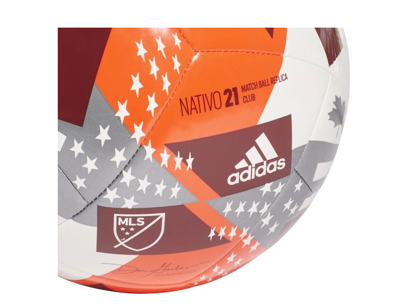 Adidas MLS Club White Orange Solar Red Soccer Ball