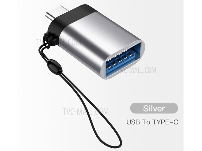 USB 3.0 to Type-C OTG Adapter High Speed Transmission Silver