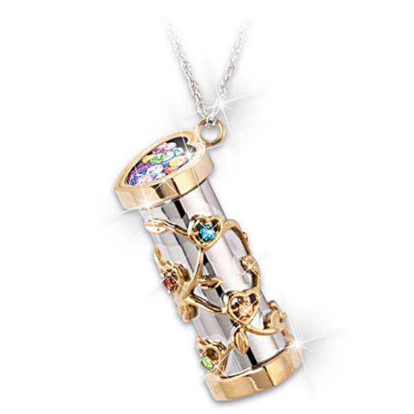You Color My World Daughter Kaleidoscope Pendant Necklace