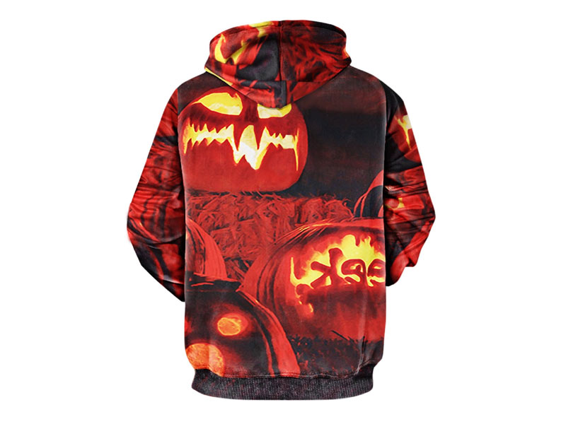 Women's Pumpkin Print Halloween Pullover Hoodie