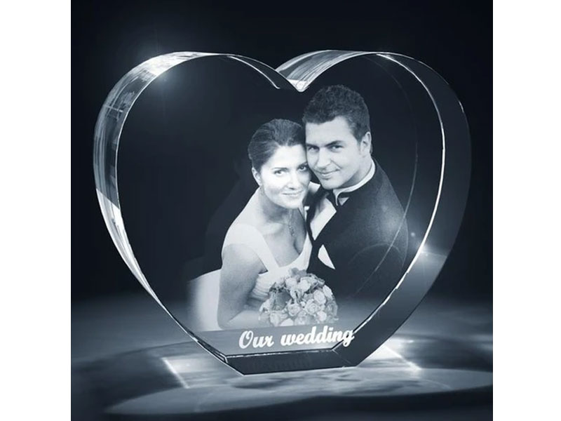 Heart Shaped 3D Photo Crystal