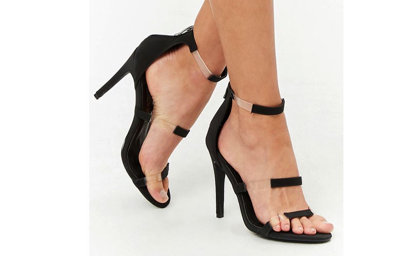 Faux Patent Leather Strappy Heels