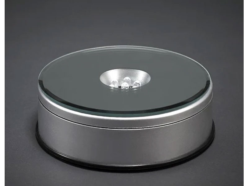 LED Light Round Base with Mirror Glass Top