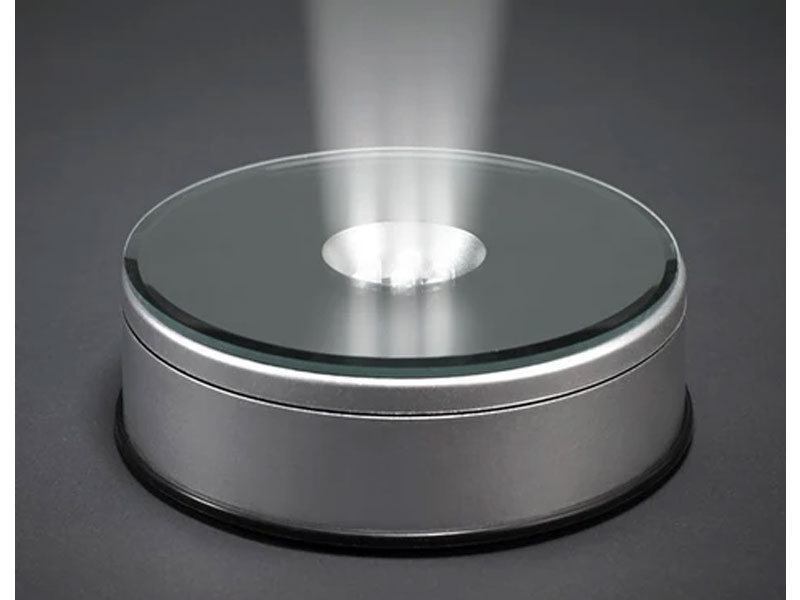 LED Light Round Base with Mirror Glass Top