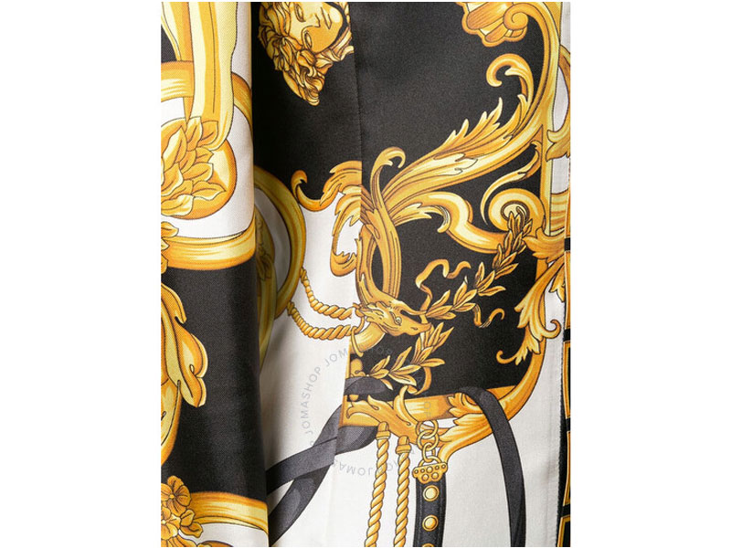 Versace Barocco Print Long Sleeve Silk Shirt For Women