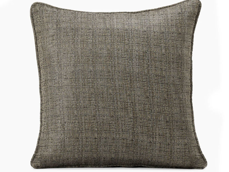 Nighthawk Grey Yarn Dyed Designer Faux Raw Textured Silk Cushion Cover Pair