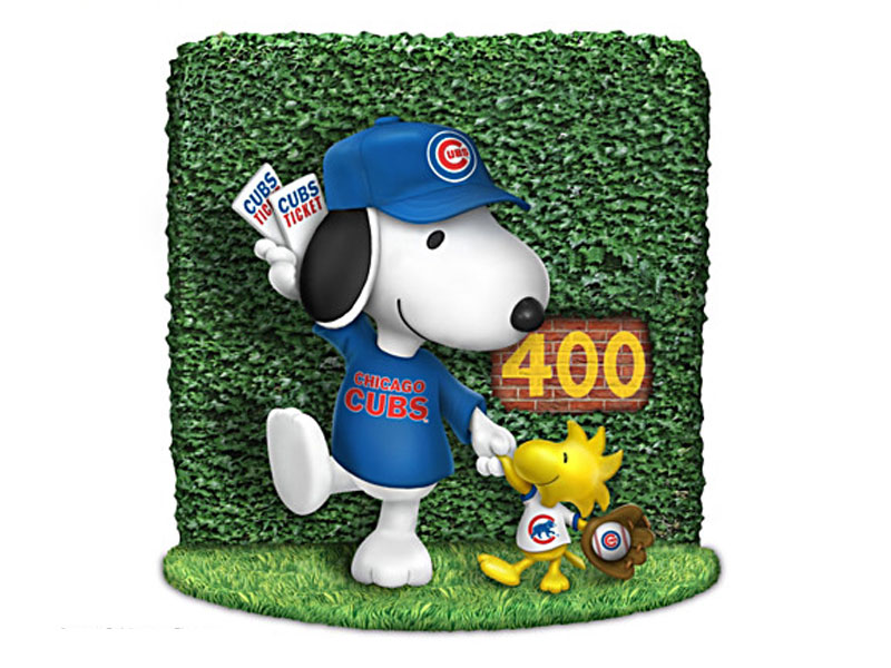 Snoopy And Woodstock Chicago Cubs Fan Figurine