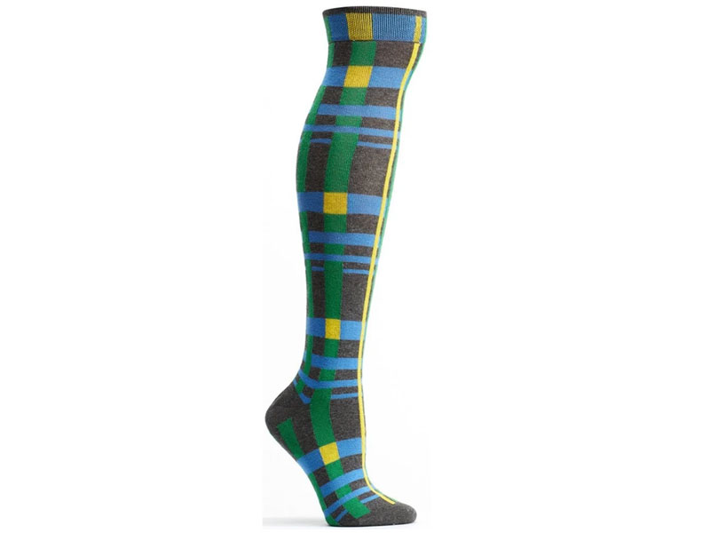 Ozone Constructive Plaid Knee High Sock