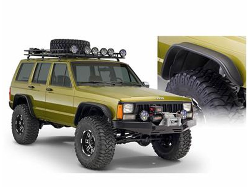 Bushwacker Flat Style XJ Cherokee Fender Flare Set Paintable