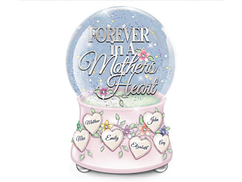 Musical Porcelain Glitter Globe Personalized For Mom