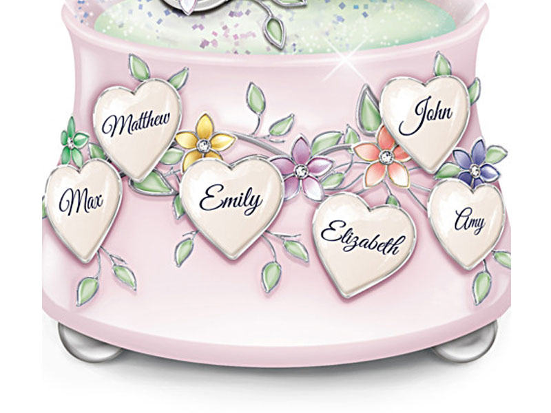 Musical Porcelain Glitter Globe Personalized For Mom