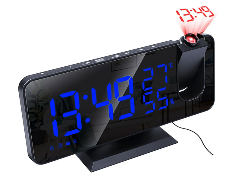 LED Mirror Alarm Clock Big Screen Temperature