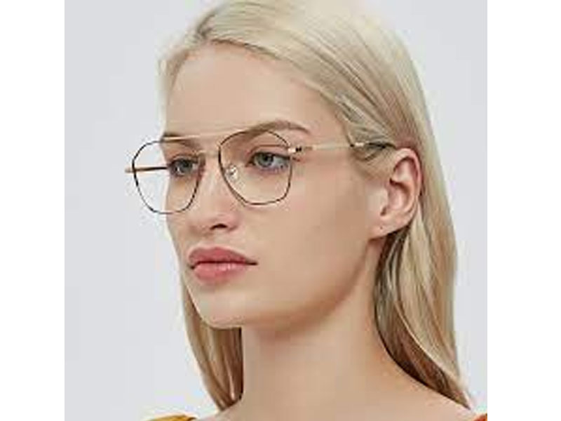 Aquarius Aviator Brown/Golden Eyeglasses For Women