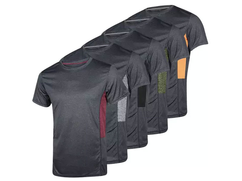 Real Essentials Men's Dry Fit Active Performance T-Shirt 5-Pack S-2XL