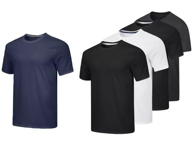 Real Essentials Men's Dry Fit Active Performance T-Shirt 5-Pack S-2XL