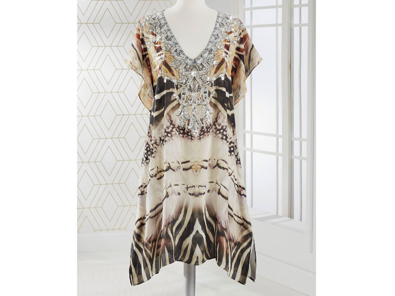 Women's Sparkling Animal Print Caftan