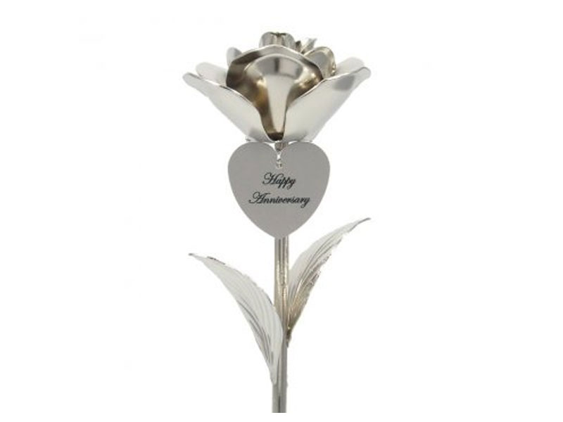 Silver Heirloom Rose Free I Love You Heart