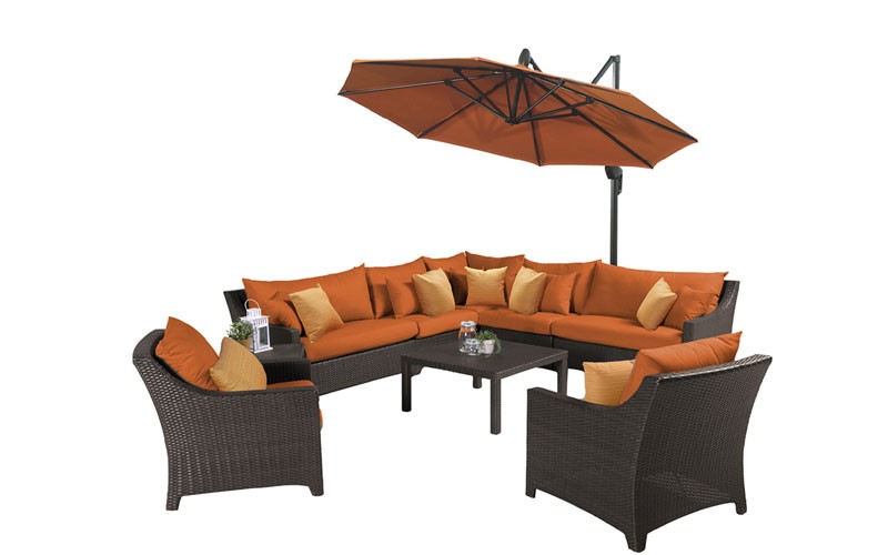 Deco™ 9pc Sectional and Club Set with Shade Tikka Orange