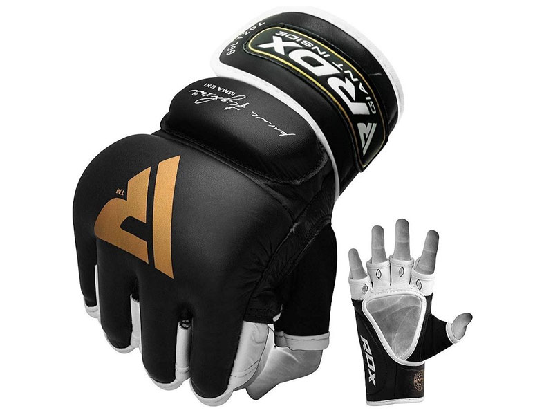 RDX T2 MMA Fight Gloves Gel Padded Open Palm With Thumb Protection