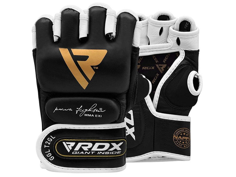 RDX T2 MMA Fight Gloves Gel Padded Open Palm With Thumb Protection