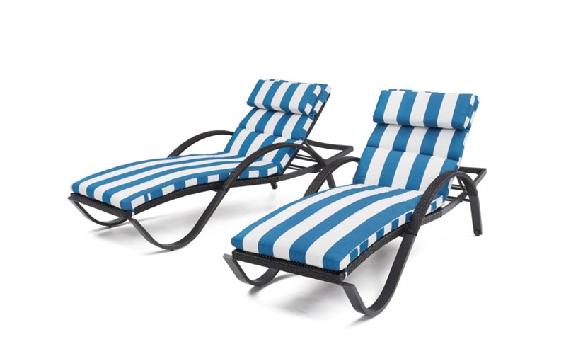 Deco™ Chaise Lounges with Cushions Regatta Blue
