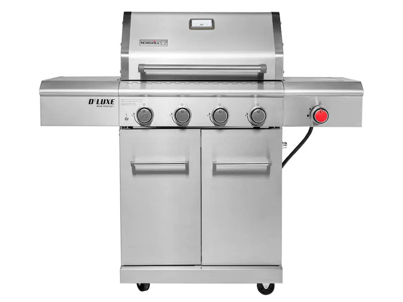 Nexgrill Deluxe 4-Burner Propane Gas Grill  Infrared Side Burner & Grill Cover