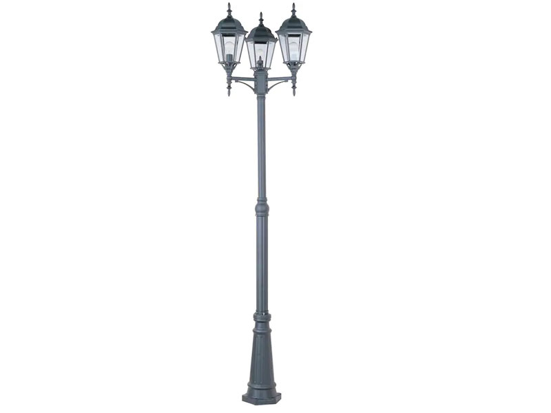 Maxim Poles Three Light 100-Inch Outdoor Post Light Black 1105BK